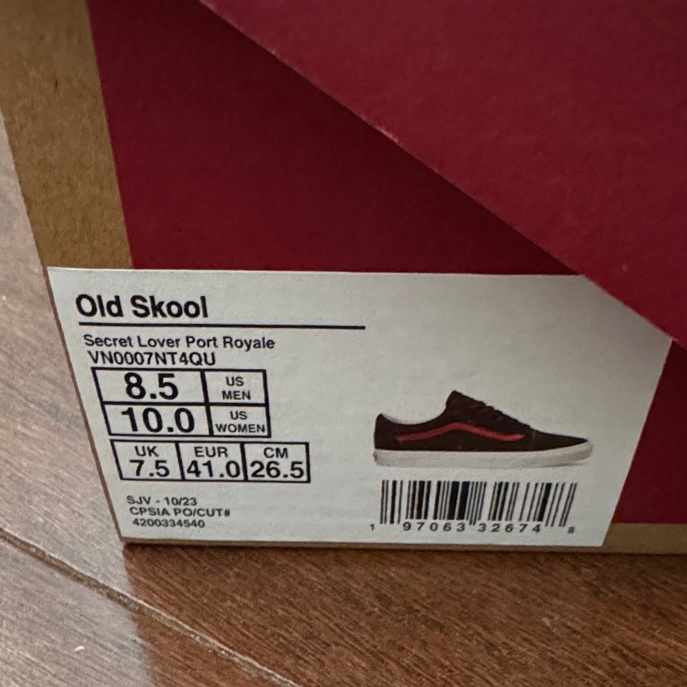 Vans Men’s Old Skool Maroon Red Stripe vanities love hurts special edition - Picture 6 of 11